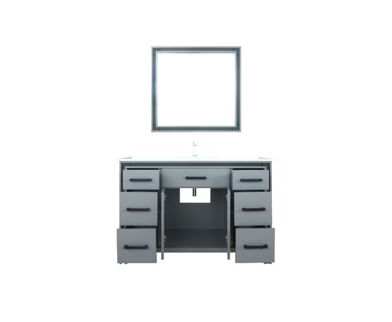 Lexora Ziva 48" - Dark Grey Single Bathroom Vanity (Options: Cultured Marble Top, White Square Sink and 34" Mirror w/ Faucet) - Lexora - Ambient Home
