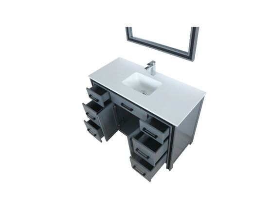 Lexora Ziva 48" - Dark Grey Single Bathroom Vanity (Options: Cultured Marble Top, White Square Sink and 34" Mirror w/ Faucet) - Lexora - Ambient Home