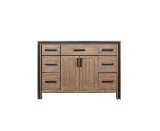Lexora Ziva 48" - Rustic Barnwood Single Bathroom Vanity (Options: Cultured Marble Top, White Square Sink and 34" Mirror w/ Faucet) - Lexora - Ambient Home