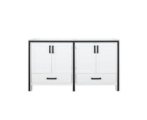 Lexora Ziva 60" - White Double Bathroom Vanity (Options: Cultured Marble Top, White Square Sink and 22" Mirrors w/ Faucet) - Lexora - Ambient Home