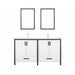 Lexora Ziva 60" - White Double Bathroom Vanity (Options: Cultured Marble Top, White Square Sink and 22" Mirrors w/ Faucet) - Lexora - Ambient Home