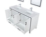 Lexora Ziva 60" - White Double Bathroom Vanity (Options: Cultured Marble Top, White Square Sink and 22" Mirrors w/ Faucet) - Lexora - Ambient Home