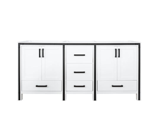 Lexora Ziva 72" - White Double Bathroom Vanity (Options: Cultured Marble Top, White Square Sink and 30" Mirrors w/ Faucet) - Lexora - Ambient Home