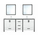 Lexora Ziva 72" - White Double Bathroom Vanity (Options: Cultured Marble Top, White Square Sink and 30" Mirrors w/ Faucet) - Lexora - Ambient Home
