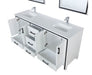 Lexora Ziva 72" - White Double Bathroom Vanity (Options: Cultured Marble Top, White Square Sink and 30" Mirrors w/ Faucet) - Lexora - Ambient Home