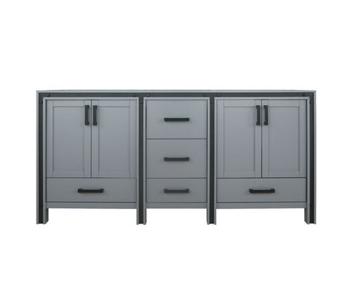 Lexora Ziva 72" - Dark Grey Double Bathroom Vanity (Options: Cultured Marble Top, White Square Sink and 30" Mirrors w/ Faucet) - Lexora - Ambient Home