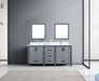 Lexora Ziva 72" - Dark Grey Double Bathroom Vanity (Options: Cultured Marble Top, White Square Sink and 30" Mirrors w/ Faucet) - Lexora - Ambient Home