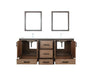 Lexora Ziva 72" - Rustic Barnwood Double Bathroom Vanity (Options: Cultured Marble Top, White Square Sink and 30" Mirrors w/ Faucet) - Lexora - Ambient Home