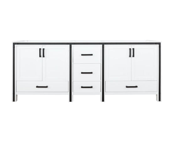 Lexora Ziva 80" - White Double Bathroom Vanity (Options: Cultured Marble Top, White Square Sink and 30" Mirrors w/ Faucet) - Lexora - Ambient Home