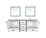 Lexora Ziva 80" - White Double Bathroom Vanity (Options: Cultured Marble Top, White Square Sink and 30" Mirrors w/ Faucet) - Lexora - Ambient Home