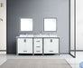 Lexora Ziva 80" - White Double Bathroom Vanity (Options: Cultured Marble Top, White Square Sink and 30" Mirrors w/ Faucet) - Lexora - Ambient Home