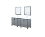 Lexora Ziva 80" - Dark Grey Double Bathroom Vanity (Options: Cultured Marble Top, White Square Sink and 30" Mirrors w/ Faucet) - Lexora - Ambient Home