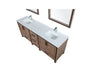 Lexora Ziva 80" - Rustic Barnwood Double Bathroom Vanity (Options: Cultured Marble Top, White Square Sink and 30" Mirrors w/ Faucet) - Lexora - Ambient Home