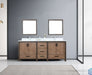 Lexora Ziva 80" - Rustic Barnwood Double Bathroom Vanity (Options: Cultured Marble Top, White Square Sink and 30" Mirrors w/ Faucet) - Lexora - Ambient Home