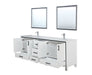 Lexora Ziva 84" - White Double Bathroom Vanity (Options: Cultured Marble Top, White Square Sink and 34" Mirrors w/ Faucet) - Lexora - Ambient Home