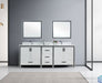 Lexora Ziva 84" - White Double Bathroom Vanity (Options: Cultured Marble Top, White Square Sink and 34" Mirrors w/ Faucet) - Lexora - Ambient Home