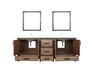 Lexora Ziva 84" - Rustic Barnwood Double Bathroom Vanity (Options: Cultured Marble Top, White Square Sink and 34" Mirrors w/ Faucet) - Lexora - Ambient Home