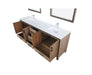 Lexora Ziva 84" - Rustic Barnwood Double Bathroom Vanity (Options: Cultured Marble Top, White Square Sink and 34" Mirrors w/ Faucet) - Lexora - Ambient Home