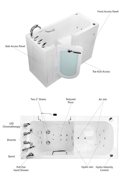 Ella's Bubbles Mobile – Acrylic Outward Swing Door Walk In Tub (26″W x 45″L x 42″H) - Ella's Bubbles - Ambient Home