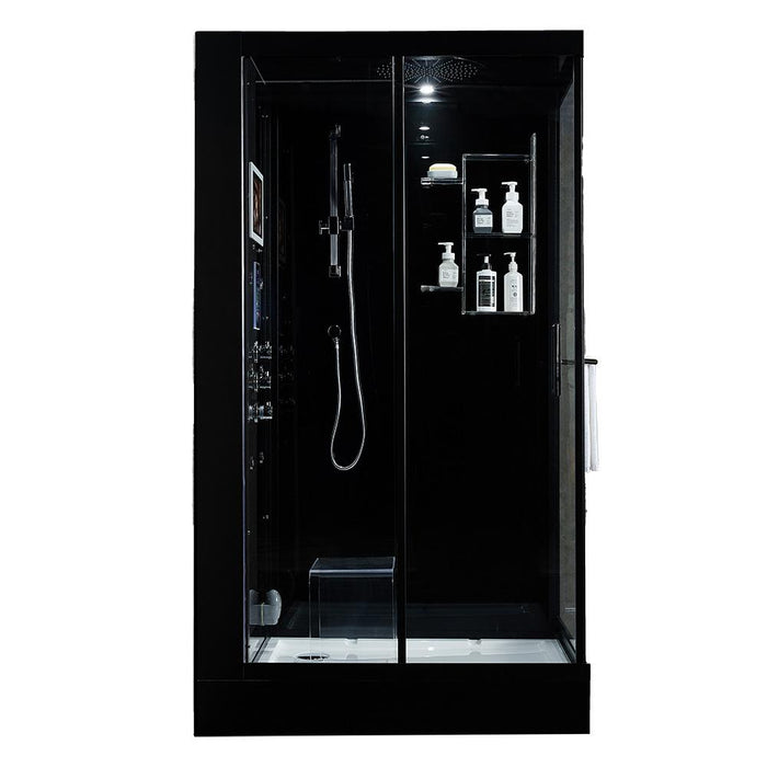 Maya Bath Lucca Black-Steam Shower w/ TV - 47" x 33" x 88" - Maya Bath - Ambient Home