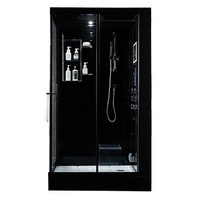 Maya Bath Lucca Black-Steam Shower w/ TV - 47" x 33" x 88" - Maya Bath - Ambient Home