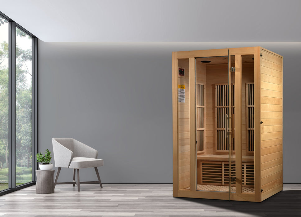 Golden Designs Maxxus "Seattle Edition" 2 Per Low EMF FAR Infrared Carbon Canadian Hemlock Sauna - Golden Designs - Ambient Home