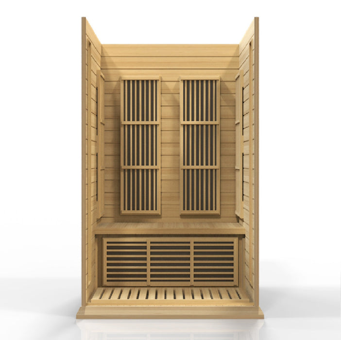 Golden Designs Maxxus 2 Per Low EMF FAR Infrared Carbon Canadian Hemlock Sauna - Golden Designs - Ambient Home