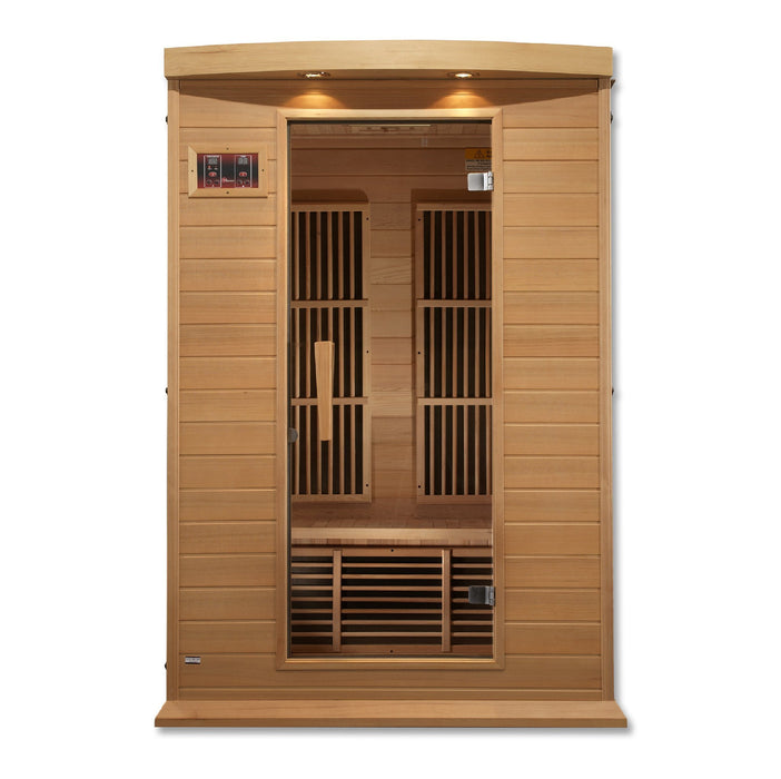 Golden Designs Maxxus 2 Per Low EMF FAR Infrared Carbon Canadian Hemlock Sauna - Golden Designs - Ambient Home