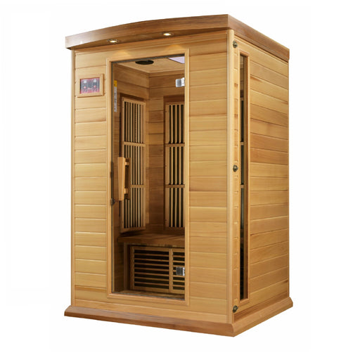 Golden Designs Maxxus 2 Per Low EMF FAR Infrared Carbon Canadian Red Cedar Sauna - Golden Designs - Ambient Home