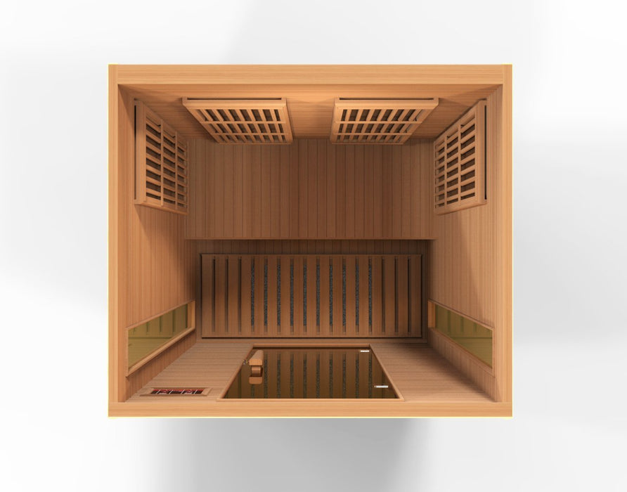 Golden Designs Maxxus 2 Per Low EMF FAR Infrared Carbon Canadian Red Cedar Sauna - Golden Designs - Ambient Home