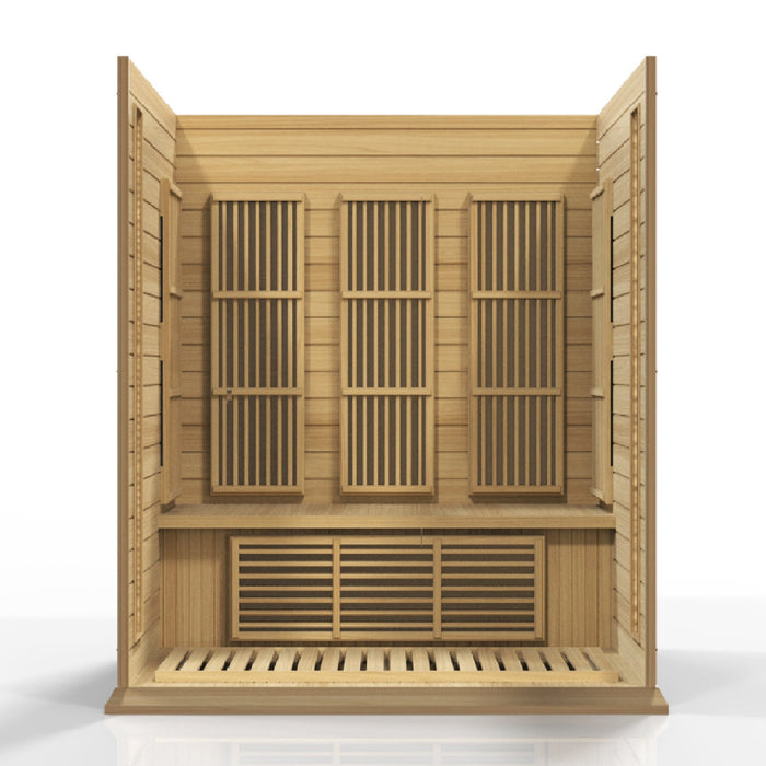 Golden Designs Maxxus 3 Per Low EMF FAR Infrared Carbon Canadian Hemlock Sauna - Golden Designs - Ambient Home