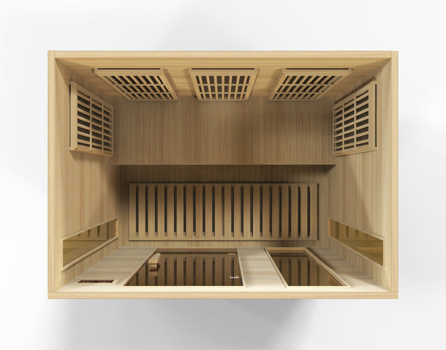 Golden Designs Maxxus 3 Per Low EMF FAR Infrared Carbon Canadian Hemlock Sauna - Golden Designs - Ambient Home