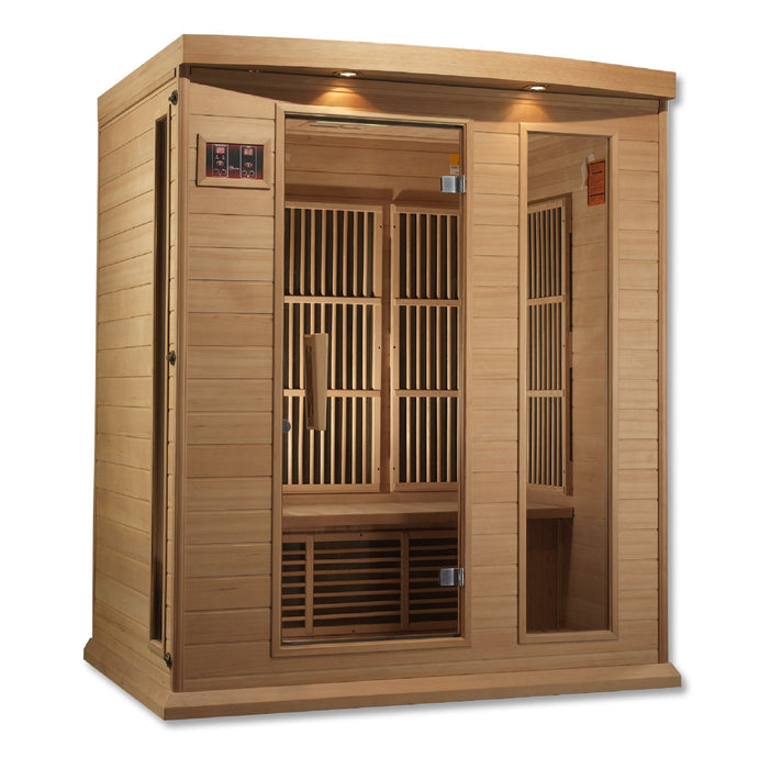 Golden Designs Maxxus 3 Per Low EMF FAR Infrared Carbon Canadian Hemlock Sauna - Golden Designs - Ambient Home