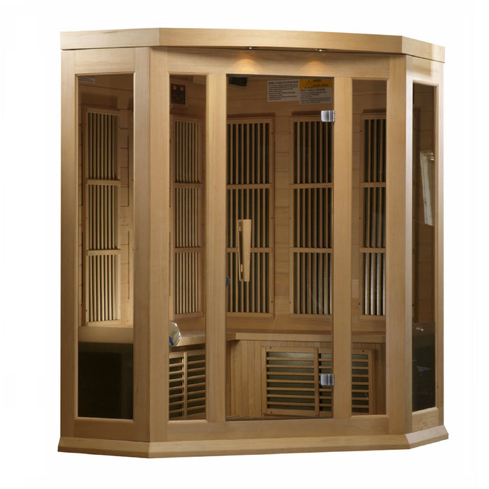 Golden Designs Maxxus 3 Per Corner Low EMF FAR Infrared Carbon Canadian Hemlock Sauna - Golden Designs - Ambient Home