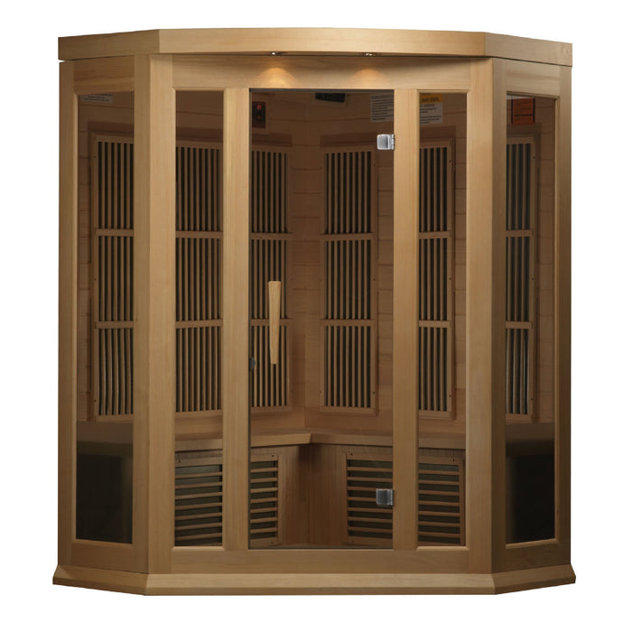 Golden Designs Maxxus 3 Per Corner Low EMF FAR Infrared Carbon Canadian Hemlock Sauna - Golden Designs - Ambient Home