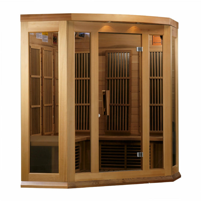 Golden Designs Maxxus 3 Per Corner Low EMF FAR Infrared Carbon Canadian Red Cedar  Sauna - Golden Designs - Ambient Home