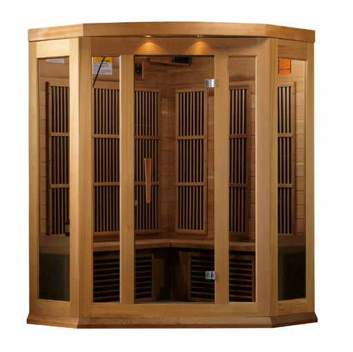 Golden Designs Maxxus 3 Per Corner Low EMF FAR Infrared Carbon Canadian Red Cedar  Sauna - Golden Designs - Ambient Home