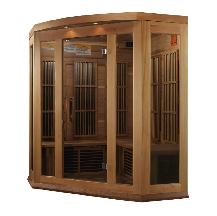 Golden Designs Maxxus 3 Per Corner Low EMF FAR Infrared Carbon Canadian Red Cedar  Sauna - Golden Designs - Ambient Home