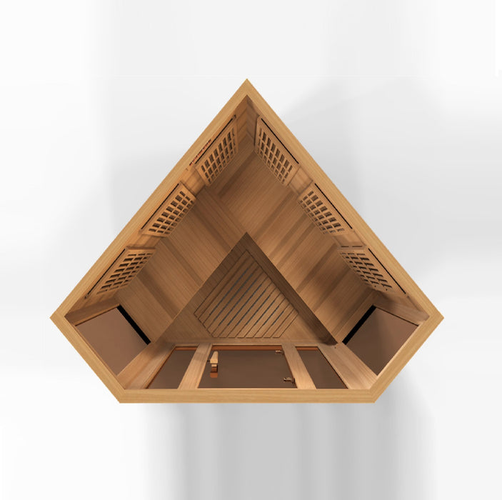 Golden Designs Maxxus 3 Per Corner Low EMF FAR Infrared Carbon Canadian Red Cedar  Sauna - Golden Designs - Ambient Home