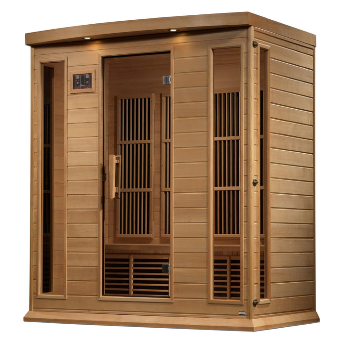 Golden Designs Maxxus 4 Per Near Zero EMF FAR Infrared Carbon Canadian Hemlock Sauna - Golden Designs - Ambient Home