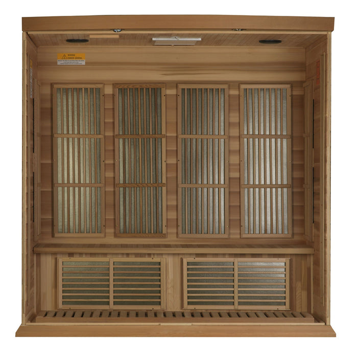 Golden Designs Maxxus 4 Per Low EMF FAR Infrared Carbon Canadian Red Cedar  Sauna - Golden Designs - Ambient Home