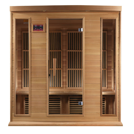 Golden Designs Maxxus 4 Per Low EMF FAR Infrared Carbon Canadian Red Cedar  Sauna - Golden Designs - Ambient Home