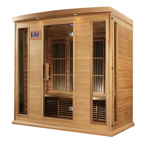 Golden Designs Maxxus 4 Per Low EMF FAR Infrared Carbon Canadian Red Cedar  Sauna - Golden Designs - Ambient Home