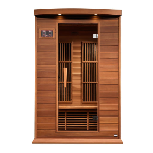 Golden Designs Maxxus 2 Per Near Zero EMF FAR Infrared Carbon Canadian Red Cedar  Sauna - Golden Designs - Ambient Home