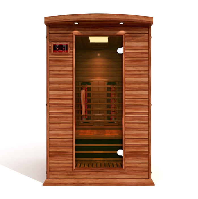 Golden Designs Maxxus 2 Per Full Spectrum  Near Zero EMF FAR Infrared Carbon Canadian Red Cedar Sauna - Golden Designs - Ambient Home