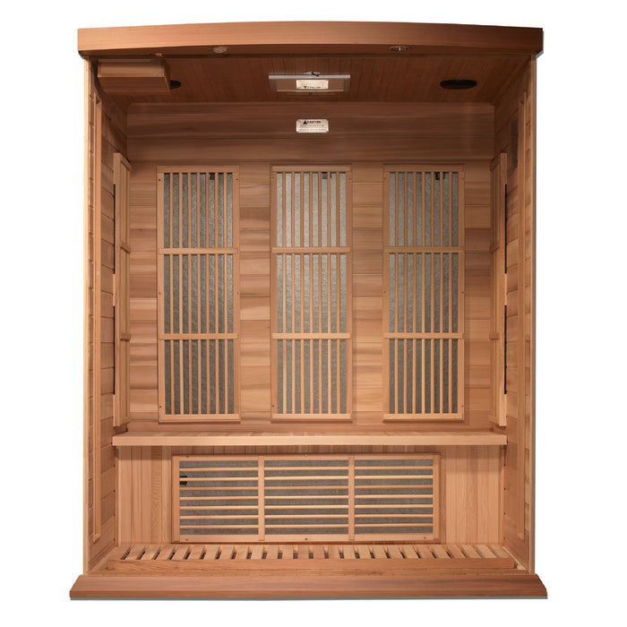 Golden Designs Maxxus 3 Per Near Zero EMF FAR Infrared Carbon Canadian Red Cedar Sauna - Golden Designs - Ambient Home