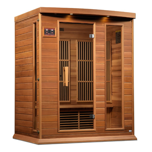 Golden Designs Maxxus 3 Per Near Zero EMF FAR Infrared Carbon Canadian Red Cedar Sauna - Golden Designs - Ambient Home