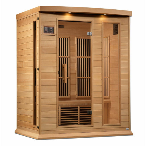 Golden Designs Maxxus 3 Per Near Zero EMF FAR Infrared Carbon Canadian Hemlock Sauna - Golden Designs - Ambient Home
