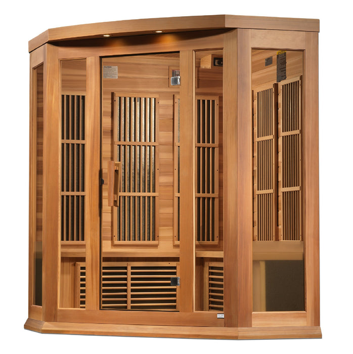 Golden Designs Maxxus 3 Per Corner Near Zero EMF FAR Infrared Carbon Canadian Red Cedar Sauna - Golden Designs - Ambient Home