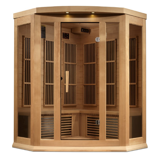 Golden Designs Maxxus 3 Per Corner Near Zero EMF FAR Infrared Carbon Canadian Hemlock Sauna - Golden Designs - Ambient Home